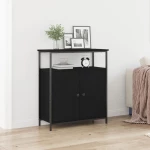 vidaXL Μπουφές Μαύρο Δρυς 70x30x80 εκ από Κατασκευασμένο Ξύλο