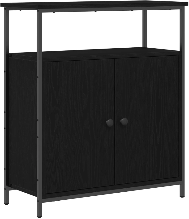 vidaXL Μπουφές Μαύρο Δρυς 70x30x80 εκ από Κατασκευασμένο Ξύλο