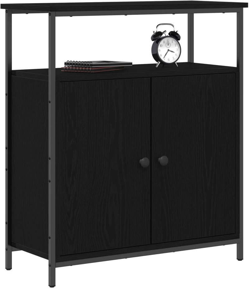 vidaXL Μπουφές Μαύρο Δρυς 70x30x80 εκ από Κατασκευασμένο Ξύλο