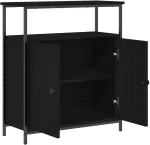 vidaXL Μπουφές Μαύρο Δρυς 70x30x80 εκ από Κατασκευασμένο Ξύλο