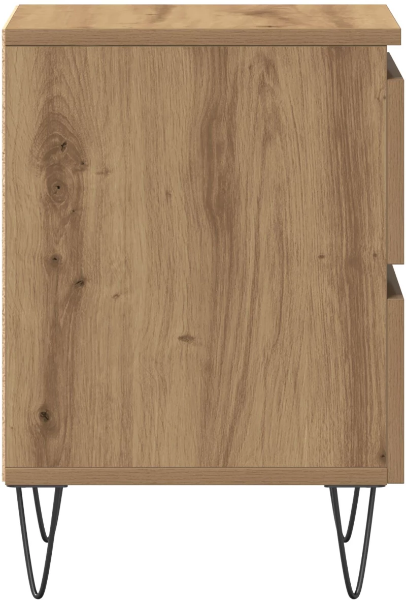 vidaXL Κομοδίνα 2 τεμ Ξύλο Δρυός 40x35x50 εκ Μηχανικά Ξύλα