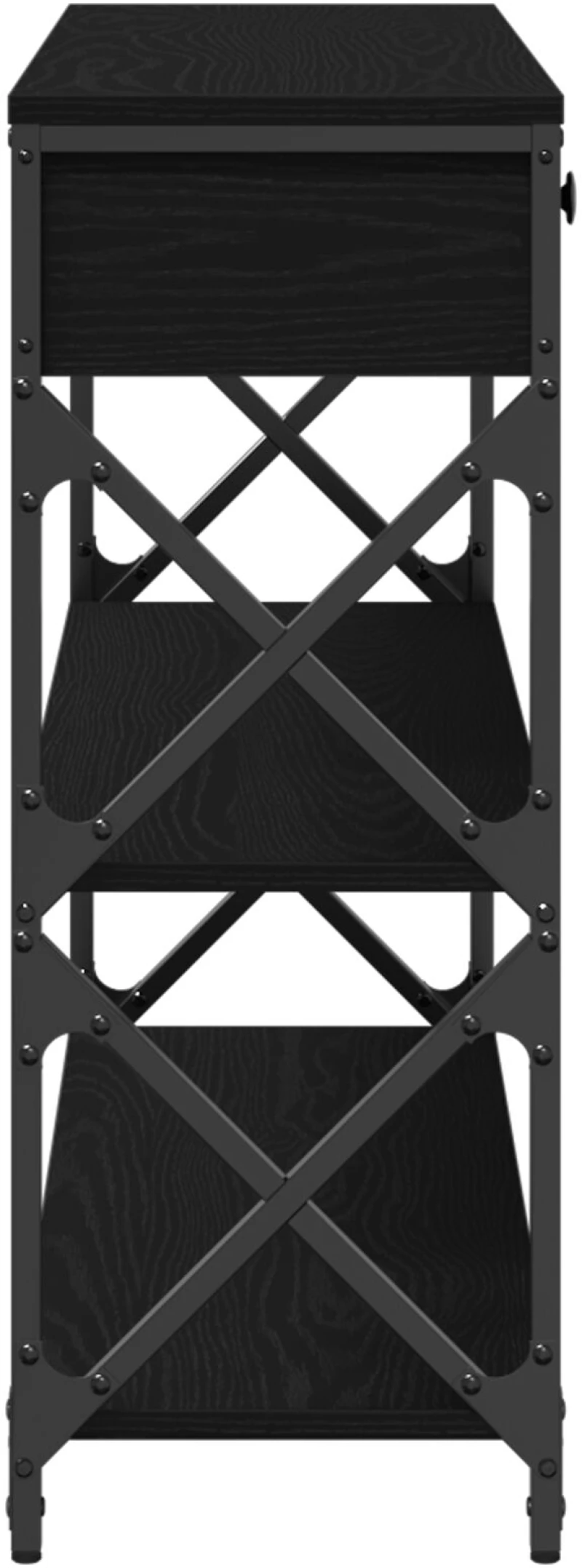 vidaXL Κονσόλα Μαύρη Δρυς 100x28x75 εκ Επεξεργασμένου Ξύλου & Ατσαλιού