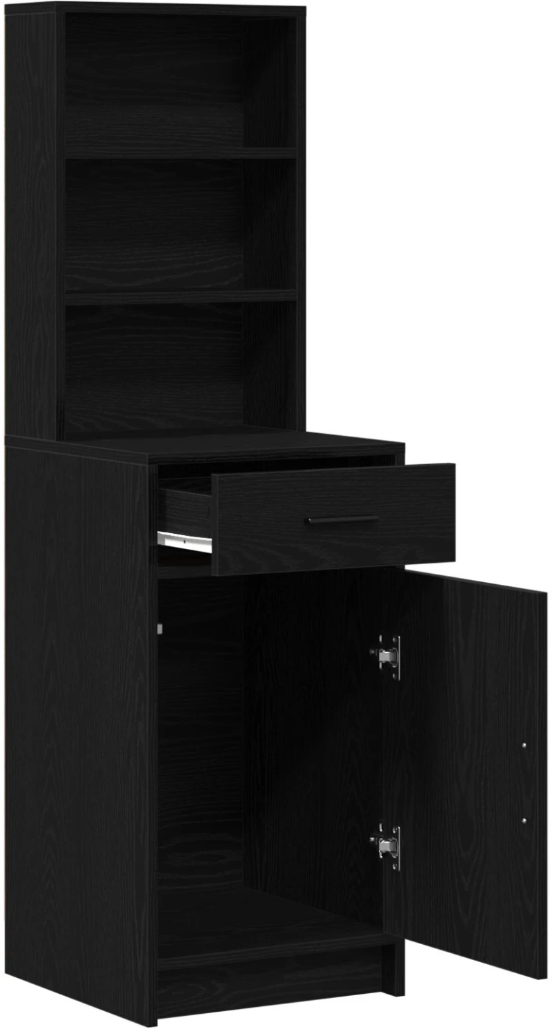 vidaXL Ψηλό Ντουλάπι σε Μαύρη Δρυ - 40x41x135 εκ., Κατασκευασμένο από Επεξεργασμένο Ξύλο