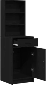 vidaXL Ψηλό Ντουλάπι σε Μαύρη Δρυ - 40x41x135 εκ., Κατασκευασμένο από Επεξεργασμένο Ξύλο