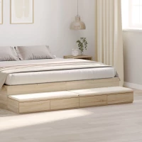 VidaXL Συρτάρια Κρεβατιού Σονομα Οξιά 200x36,5x16,5 εκ. Κατασκευασμένο από Ξύλο