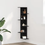vidaXL Γωνιακό Ράφι Μαύρο Δρυς 36,5x36,5x140 εκ. Επεξεργασμένο Ξύλο