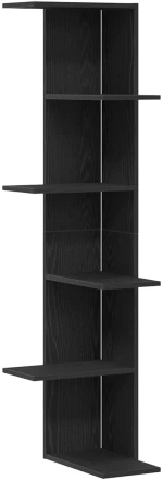 vidaXL Γωνιακό Ράφι Μαύρο Δρυς 36,5x36,5x140 εκ. Επεξεργασμένο Ξύλο