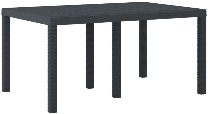 vidaXL Τραπέζι Κήπου Ανθρακί 150x100x73 εκ. Πολυ Ράτταν