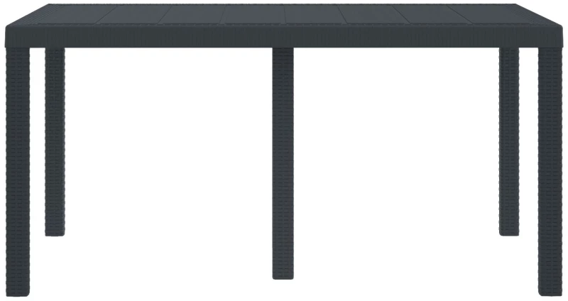 vidaXL Τραπέζι Κήπου Ανθρακί 150x100x73 εκ. Πολυ Ράτταν
