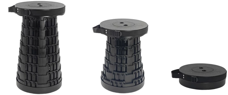 POWERTECH πτυσσόμενο καρεκλάκι HUH-0230, αντοχή έως 250kg, 25.5x45cm, μαύρο