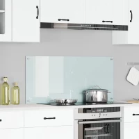 vidaXL Κουζίνα Πλακάκι Λευκό 110x50x0,6 εκ. Από Γυαλί