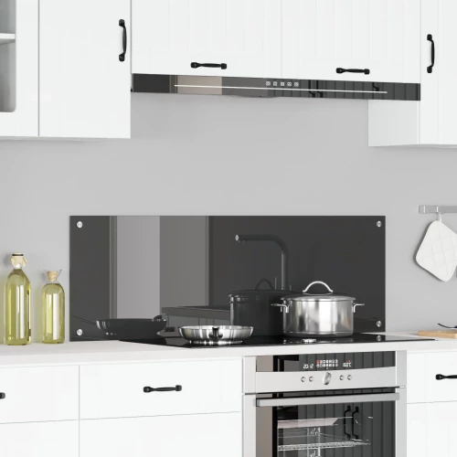 vidaXL Πλακάκι Κουζίνας Σκούρο Γκρι 120x40x0,6 εκ. Σκληρυμένο Γυαλί