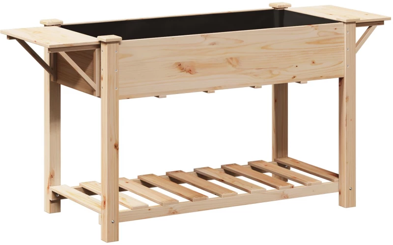 vidaXL Κήπος Γλάστρας με Ράφια 155x59x76 εκ. Μασίφ Ξύλο Πεύκου