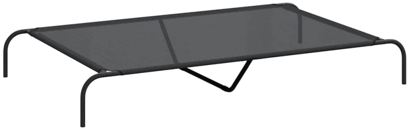 vidaXL Ανυψωμένο κρεβάτι σκύλου Μαύρο 150x90x20 cm Textilene ατσάλι