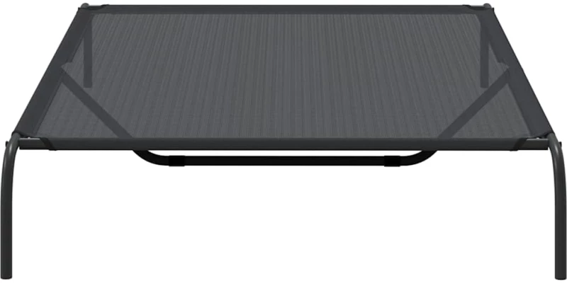 vidaXL Ανυψωμένο κρεβάτι σκύλου Μαύρο 150x90x20 cm Textilene ατσάλι
