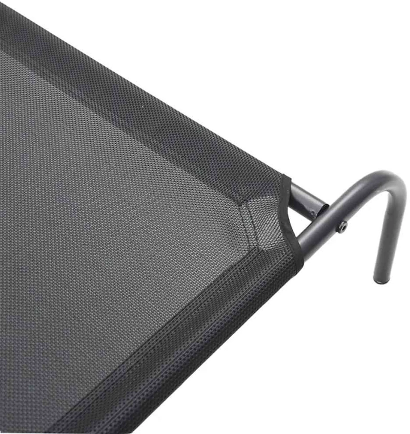 vidaXL Ανυψωμένο κρεβάτι σκύλου Μαύρο 150x90x20 cm Textilene ατσάλι