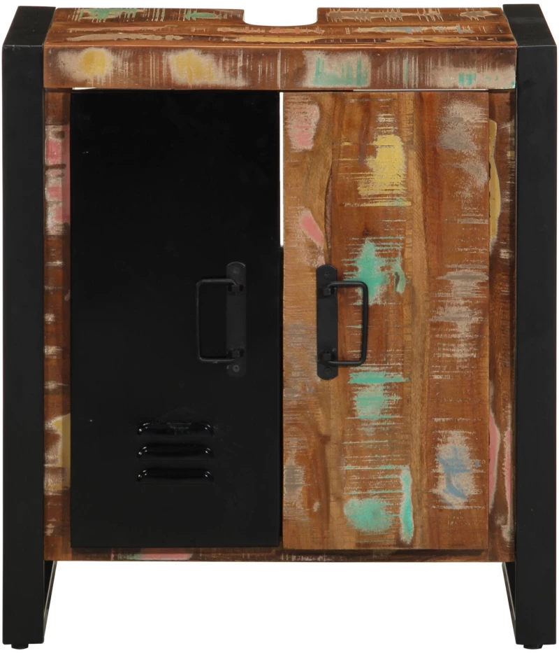 vidaXL Ντουλάπι Μπάνιου Πολύχρωμο 55x35x60 cm Μασίφ Ξύλο Ανακυκλωμένο