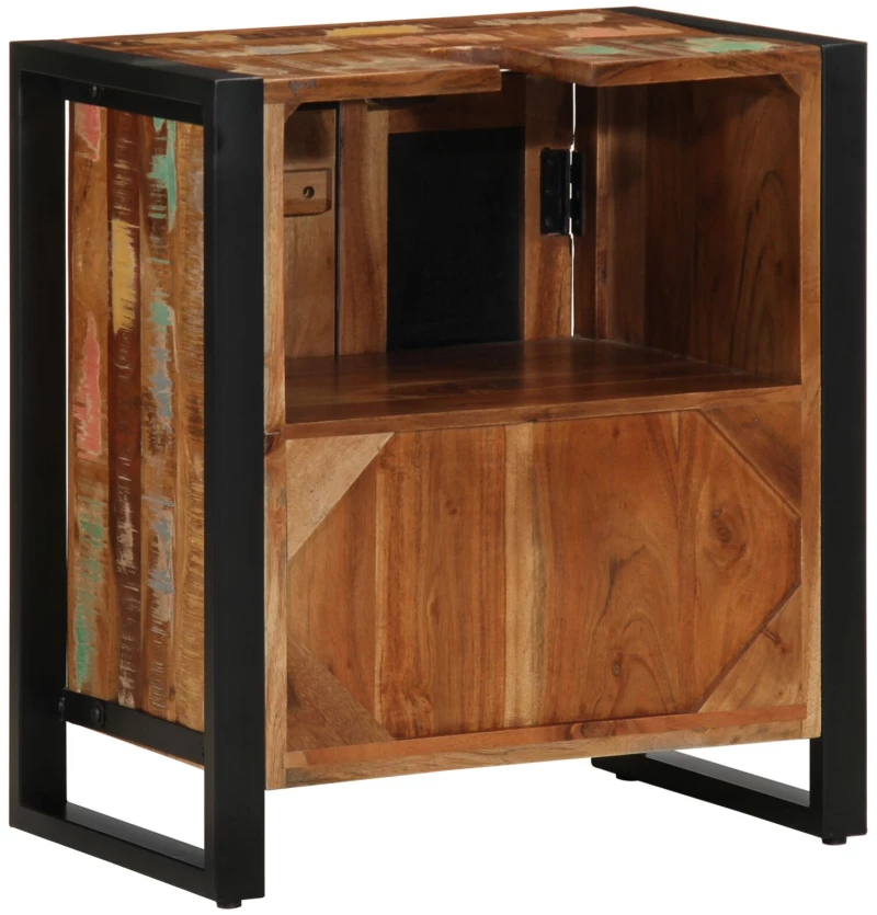 vidaXL Ντουλάπι Μπάνιου Πολύχρωμο 55x35x60 cm Μασίφ Ξύλο Ανακυκλωμένο