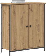 vidaXL Μπουφές Μασίφ Ξύλο Δρυός 70x30x80 εκ. Μοριοσανίδα και Μέταλλο