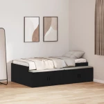 vidaXL Κρεβάτι Αποθήκευσης Μαύρη Δρυς 80x200 εκ.