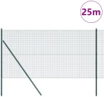 vidaXL Συρματόπλεγμα με 13 Στύλους Πράσινο 1.2x25 μ Χάλυβας