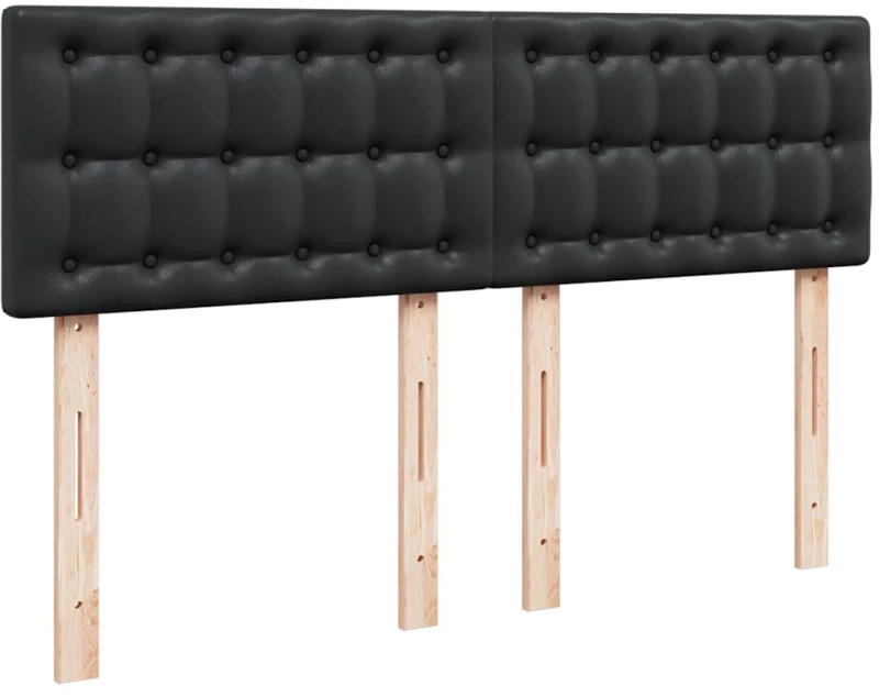 vidaXL Οθωμανικό κρεβάτι με στρώμα Μαύρο 140x190cm Συνθετικό δέρμα
