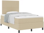 vidaXL Κρεβάτι Box Spring με Στρώμα Ανοιχτό Πράσινο Γκρι Μικρό Διπλό Ύφασμα Κοτλέ