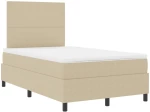 vidaXL Κρεβάτι Box Spring με Στρώμα Ανοιχτό Πράσινο Γκρι Μικρό Διπλό Ύφασμα Κοτλέ