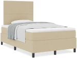 vidaXL Κρεβάτι Box Spring με Στρώμα Ανοιχτό Πράσινο Γκρι Μικρό Διπλό Ύφασμα Κοτλέ