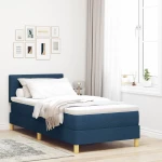 vidaXL Κρεβάτι με Κλίνη με Στρώμα Μπλε 90x190 εκ. Ύφασμα