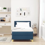 vidaXL Κρεβάτι με Κλίνη με Στρώμα Μπλε 90x190 εκ. Ύφασμα