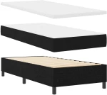vidaXL Κρεβάτι Κασέτας με Στρώμα & Πάγκο Μαύρο 80x200 εκ Ύφασμα