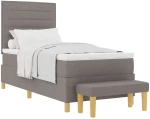 vidaXL Box Spring Κρεβάτι με Στρώμα & Πάγκο Ταύρου 90x190 εκ. Ύφασμα