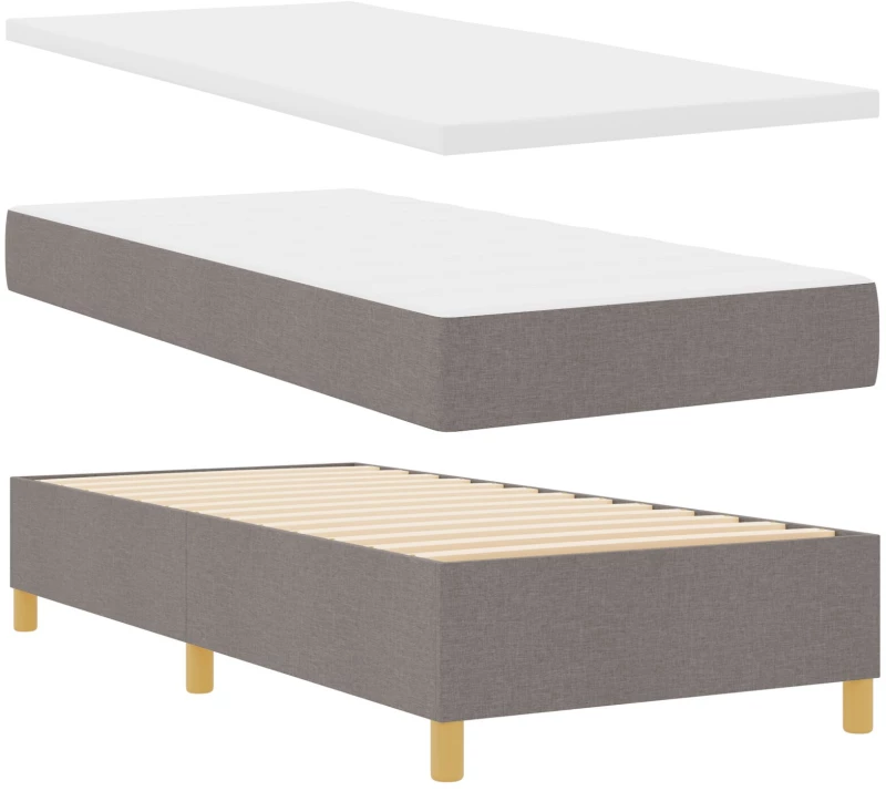 vidaXL Box Spring Κρεβάτι με Στρώμα & Πάγκο Ταύρου 90x190 εκ. Ύφασμα