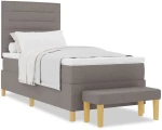 vidaXL Box Spring Κρεβάτι με Στρώμα & Πάγκο Ταύρου 90x190 εκ. Ύφασμα