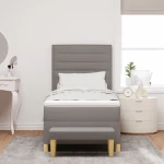 vidaXL Box Spring Κρεβάτι με Στρώμα & Πάγκο Ταύρου 90x190 εκ. Ύφασμα