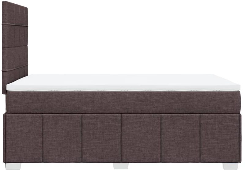 vidaXL Κρεβάτι Boxspring με Στρώμα Σκούρο Καφέ 120x190 εκ Υφασμάτινο