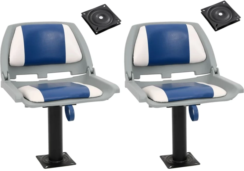 vidaXL Καθίσματα Σκάφους 2 Τεμ. με Ορθοστάτη 360° Περιστροφή
