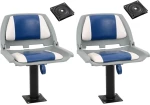 vidaXL Καθίσματα Σκάφους 2 Τεμ. με Ορθοστάτη 360° Περιστροφή