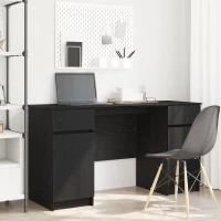 γραφείο vidaXL Μαύρο Δρυς 140x49x76 εκ Επεξεργασμένο ξύλο