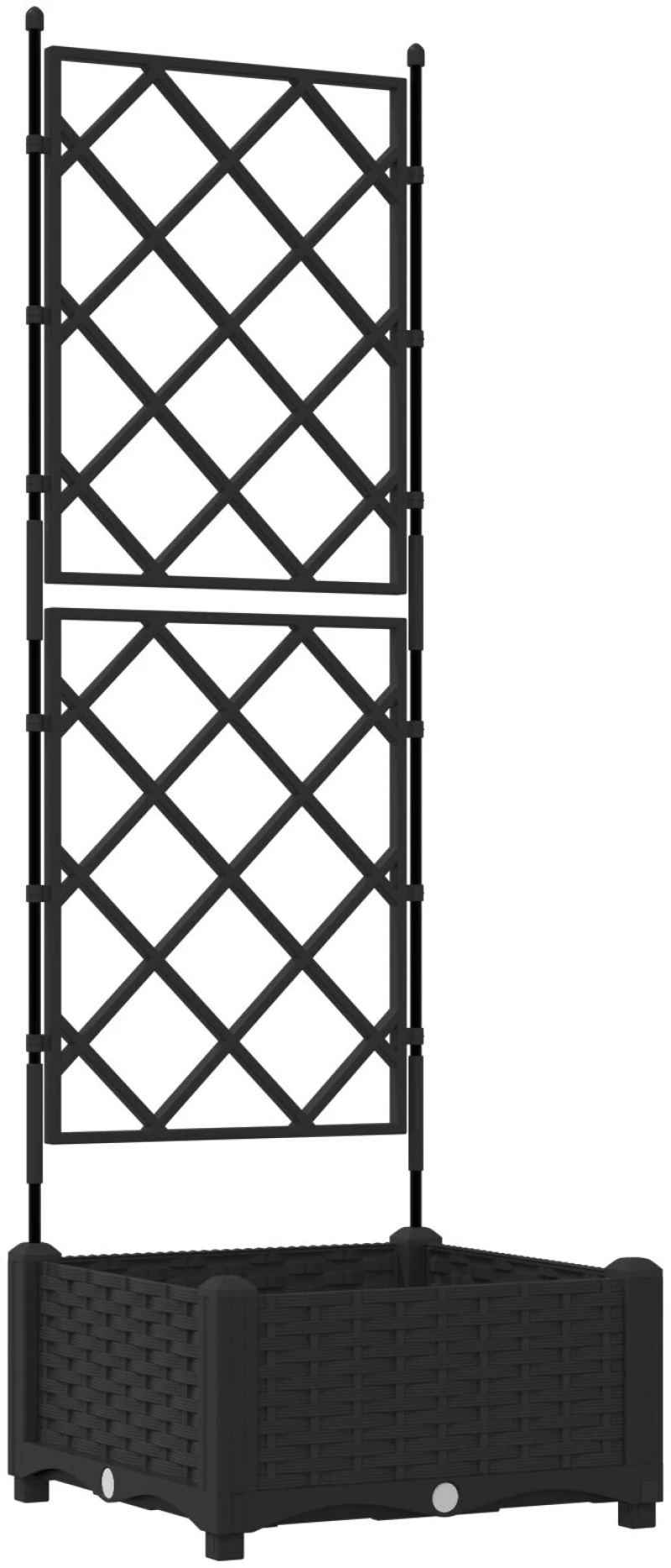 vidaXL Γλάστρα Κήπου με Πύρο Μαύρη 40x40x125.5 εκ.