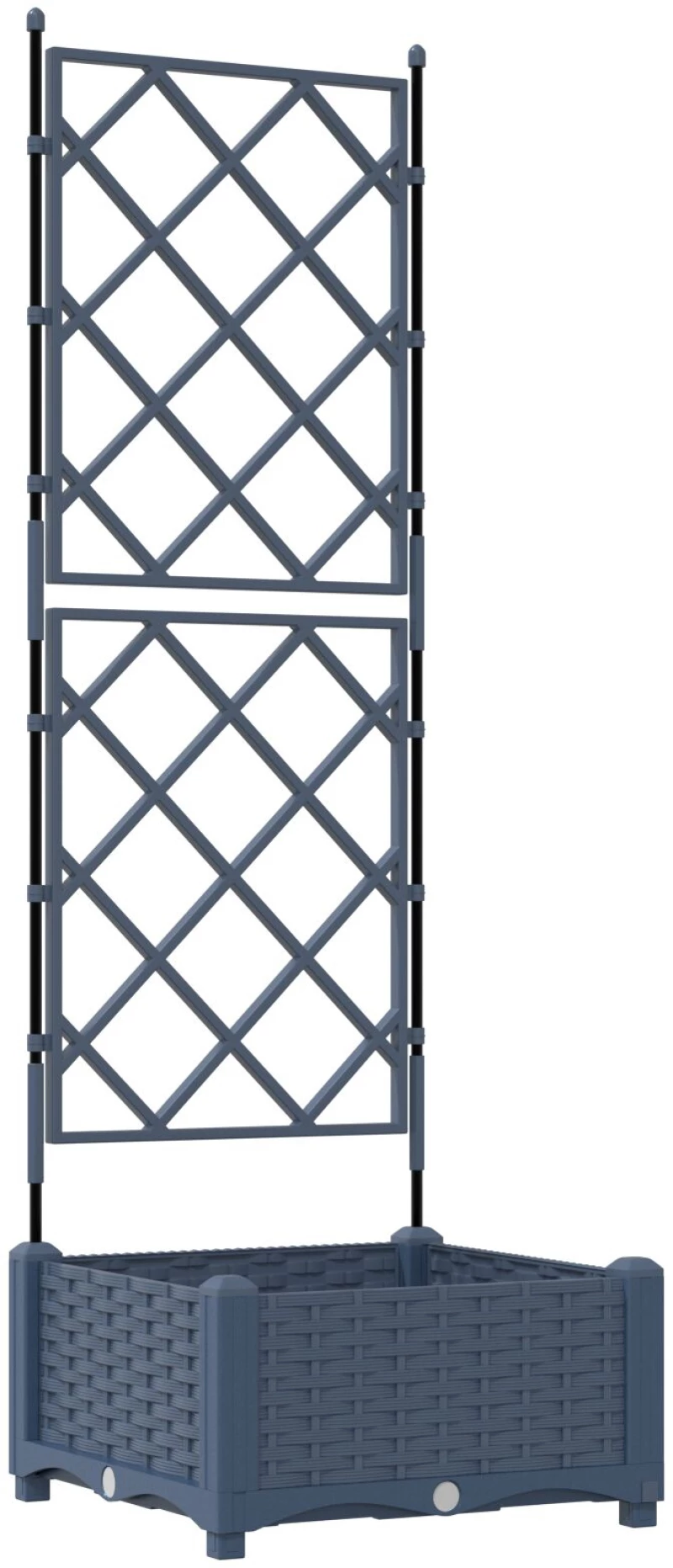 vidaXL Γλάστρα Κήπου με Πλέγμα Γκρι 40x40x125.5 εκ