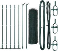 vidaXL Hexagon Fence Πράσινο 0.5x10 μ Χάλυβας, vidaXL Φράχτες με Στυλο 7 τεμ Ø32mm 70cm Γαλβανισμένος Χάλυβας
