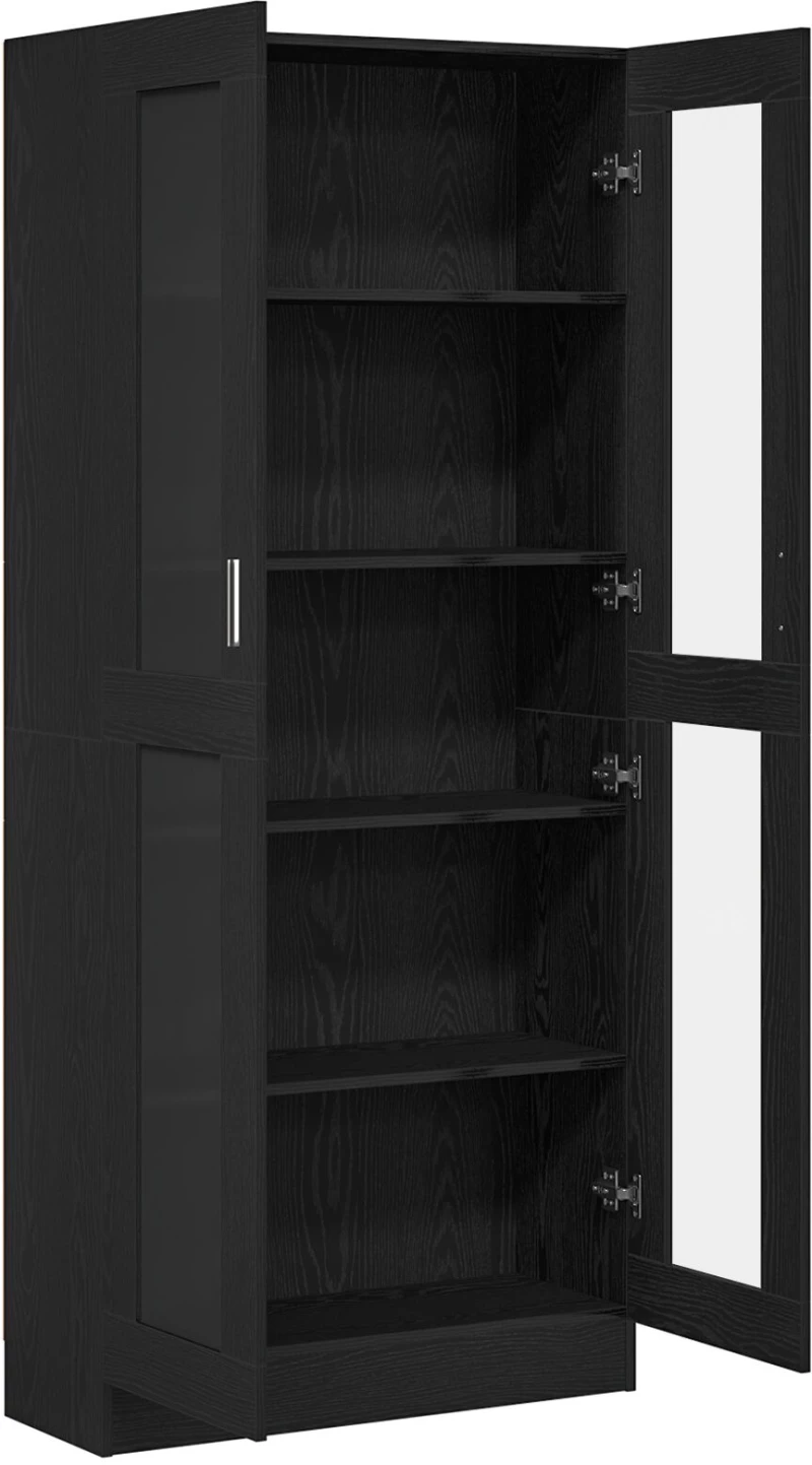 vidaXL Βιβλιοθήκες 2 τμχ Μαύρη Δρυς 82,5x30,5x185 εκ - Επεξεργασμένο Ξύλο