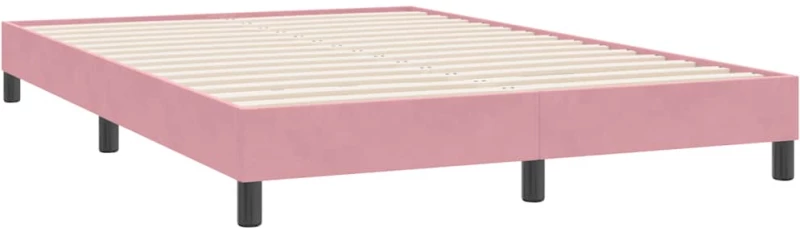 vidaXL Box Spring κρεβάτι με στρώμα ροζ 140x220 cm Βελούδινο