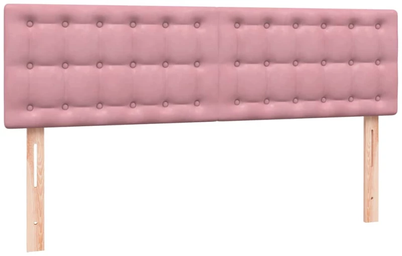 vidaXL Box Spring κρεβάτι με στρώμα ροζ 140x220 cm Βελούδινο