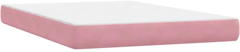 vidaXL Box Spring κρεβάτι με στρώμα ροζ 140x220 cm Βελούδινο