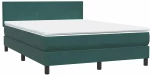 vidaXL Box Spring κρεβάτι με στρώμα σκούρο πράσινο 160x220cm Βελούδινο