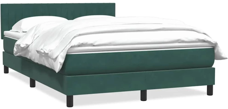 vidaXL Box Spring κρεβάτι με στρώμα σκούρο πράσινο 160x220cm Βελούδινο
