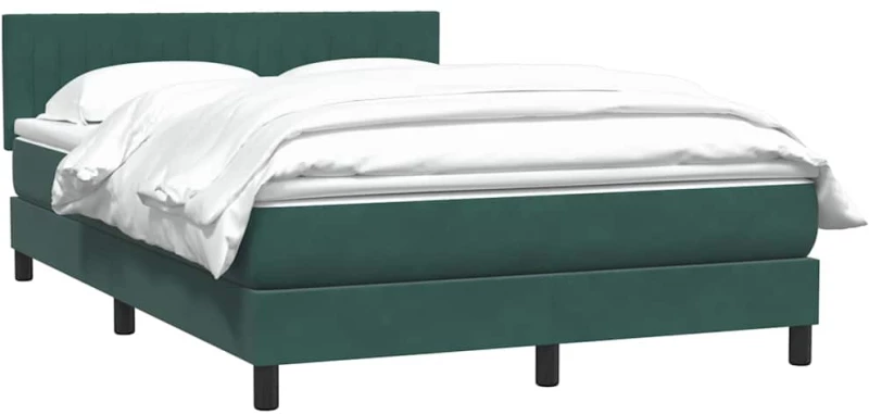 vidaXL Box Spring κρεβάτι με στρώμα σκούρο πράσινο 160x220cm Βελούδινο
